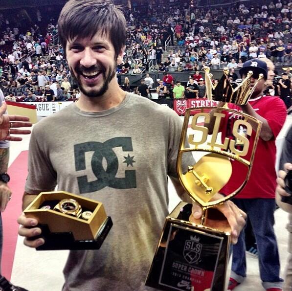 nyjah's tweet photo. Big congrats to my favorite skater @chriscobracole on winning Street League today!!! Such an inspriation. http://t.co/a1evESUWK3