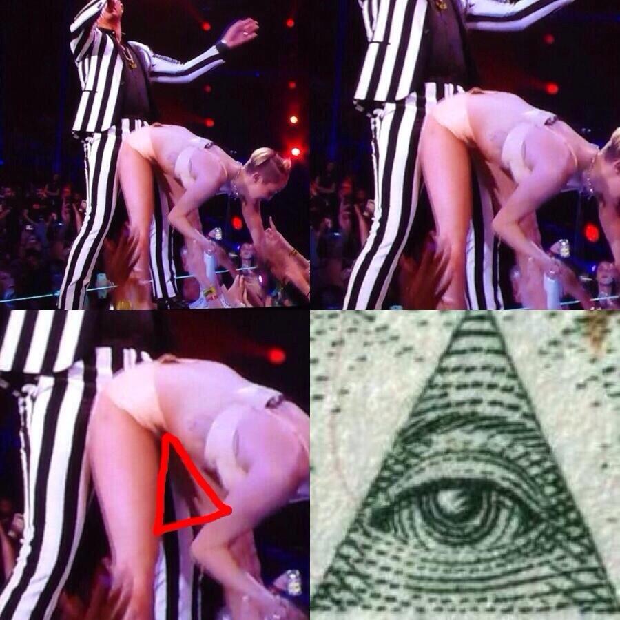 Miley Cyrus illuminati performance at the. 