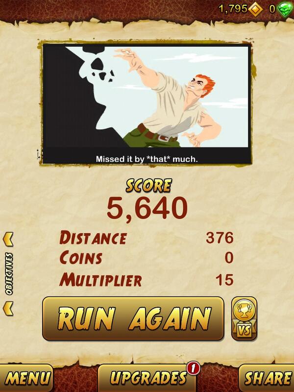 MimmoProvenzano's tweet photo. I got 5640 points while escaping from a Giant Demon Monkey. Beat that! http://t.co/ItcVX09Gt3 http://t.co/nrGTGmfEh7