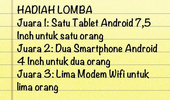 SalamJokowi's tweet photo. HADIAH LOMBA FOTO JEMPOL http://t.co/YCvoalPx03