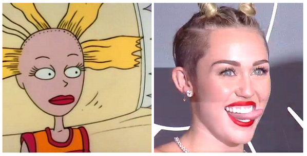 BuzzFeed's tweet photo. Miley Cyrus looks exactly like Angelica's doll Cynthia from "The Rugrats" http://t.co/VZT8H7EdcW http://t.co/ARZgk9rCFJ