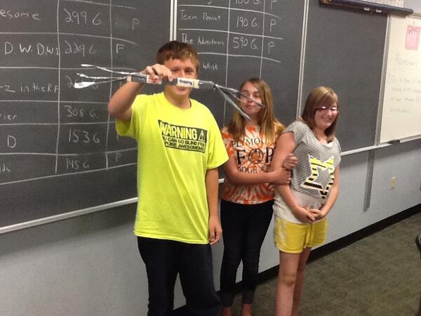 KnebelClass's tweet photo. We had a successful test day! Many creative designs! Here is my winning team.  #risrocks http://t.co/sGtX3iuA03