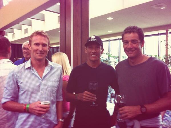 Great way to start the celebration banquet at #challengepen <a href="/MaccaNow/">Chris McCormack</a>, <a href="/jamiewhyte1/">Jamie Whyte</a> #lotharleder.