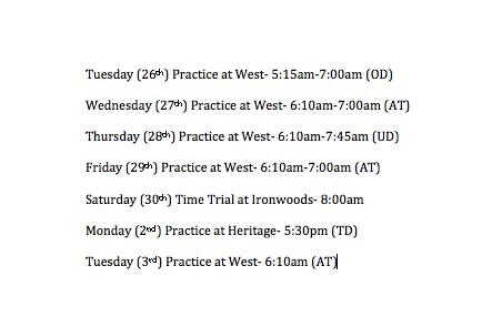 BVWxc's tweet photo. Spread the word!! Changes in practice times here. http://t.co/d2nRtTMXyx