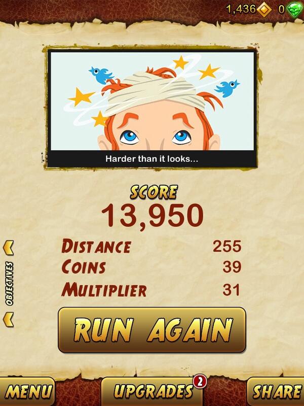 I got 13950 points while escaping from a Giant Demon Monkey. Beat that! bit.ly/TempleRun2 @@