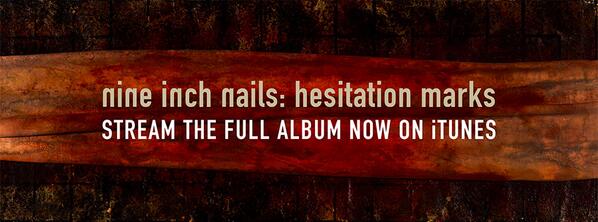 nineinchnails's tweet image. Listen to our new album #HesitationMarks in its entirety RIGHT NOW on @iTunesMusic (US only): ninein.ch/NINHMStream