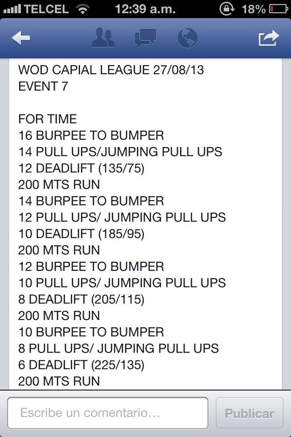 cross_capital's tweet photo. Mañana es martes de LIGA. WOD Capital League "Event 7" http://t.co/YTIdgpMbLg