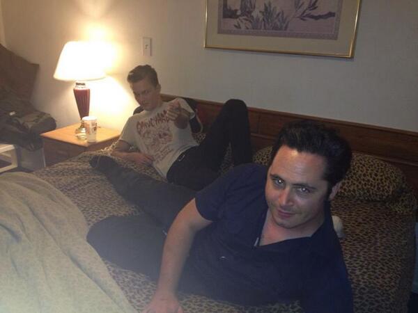 Leopard print sheets in our motel room. Who wants to party??
