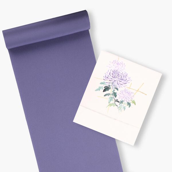 着物通販サイト いち利モール 青みがかった紫が鮮やかな紫根蔵染の色無地と塩瀬の帯のセット 仕立て代込みで48 000円 上品なコーデです Http T Co S917e36iuy Kimono Http T Co O0zqtfbifi