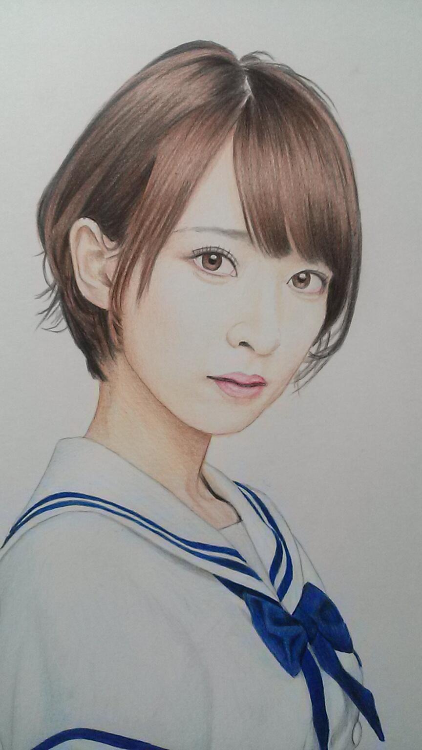 色鉛筆画 人物画 A4 原画 - メルカリ