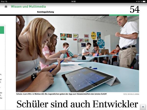 PappyCo's tweet photo. In Partnerschaft mit Pappy entwickeln Schüler einer Privatschule eine App zum Wörterlernen. Artikel Sonntagszeitung. http://t.co/Q5l4mnYNts