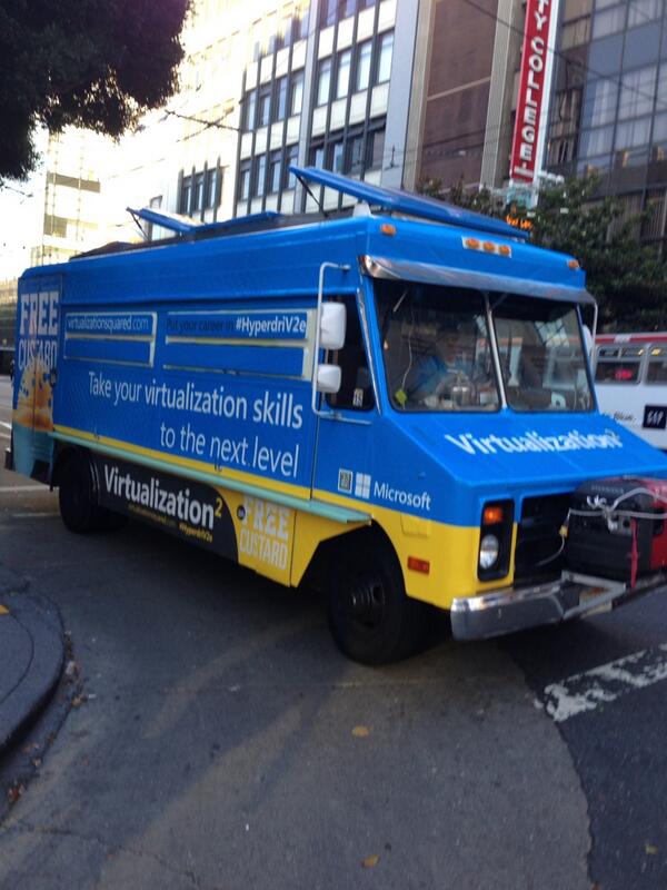benontech's tweet image. I wonder if the free custard Microsoft is giving away is free like Hyper-V. Meaning, not. #vmworld2012