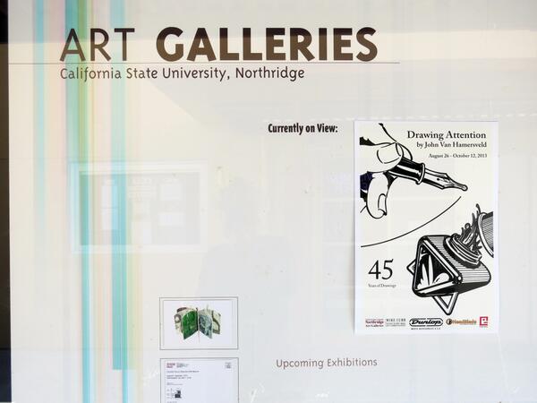 CoolhousStudio's tweet photo. IT"S OPEN! The Cal State Northridge's exhibition of John's 45 years of drawings! Stop by and visit until Oct 12! http://t.co/wKZfUSo8Oo