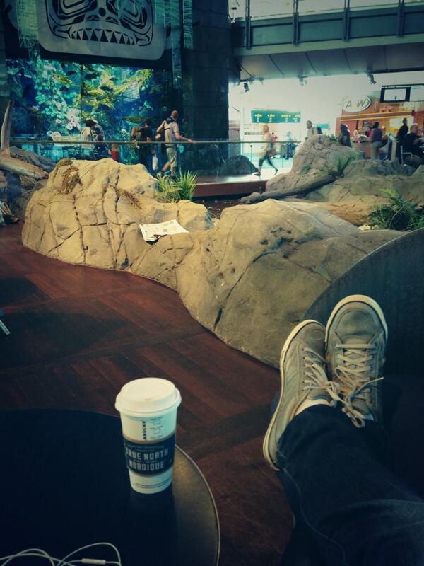 Heading for home. If I had to waste time at an airport, Vancouver would be it. #feetup