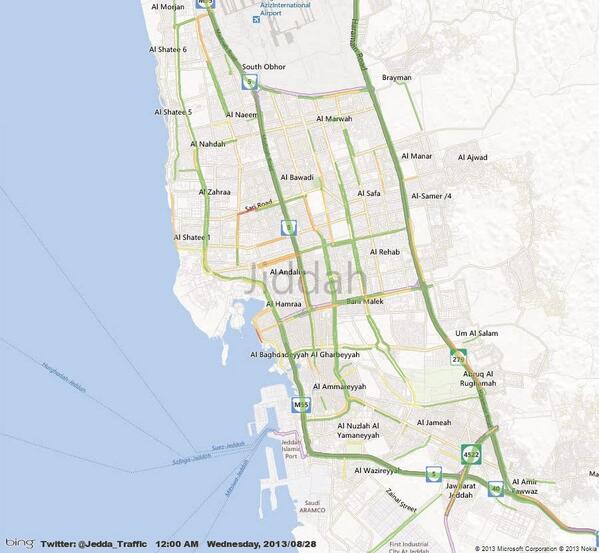 خريطة زحمة جدة Jedda Traffic Twitter
