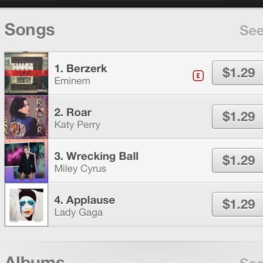 MatildaIversen's tweet photo. Haha take that bitches, eminem is back ontop!! :3 <3 http://t.co/JUcu1seOTc