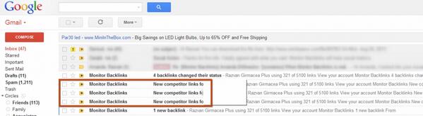 MonitorBacklink's tweet photo. Just got new competition links in the e-mail. Time to check them out and see where I can get also get a link :) http://t.co/9YVWYBuu02