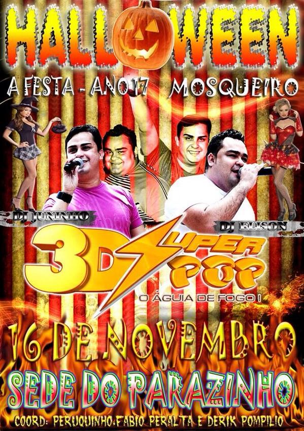 fpjr2010's tweet photo. HALLOWEEN A FESTA ANO XVII AGORA E POP COM SHOW COMPLETO DIA 16 DE NOVEMBRO NO PARAZINHO http://t.co/n3GTbL6vgJ
