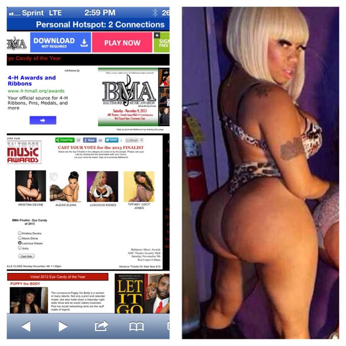 Vote! Vote! Vote! For me BMORE #1 pornstar for eye candy of the year! Go on Baltimore music awards to