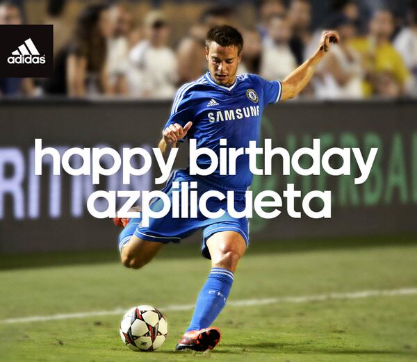 adidasUK's tweet photo. Happy birthday César Azpilicueta! #allincfc #teamadidas http://t.co/C4o6eas1kc