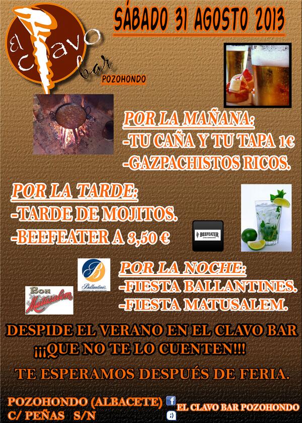 clavobarpzh's tweet photo. FIESTA FLOWER POWER, COLLARES DE FLORES, CATA DE COCKTAILS, REGALOS...VÍSTETE DE BLANCO, NOSOTROS HACEMOS EL RESTO. http://t.co/ZO0NxSCbUm