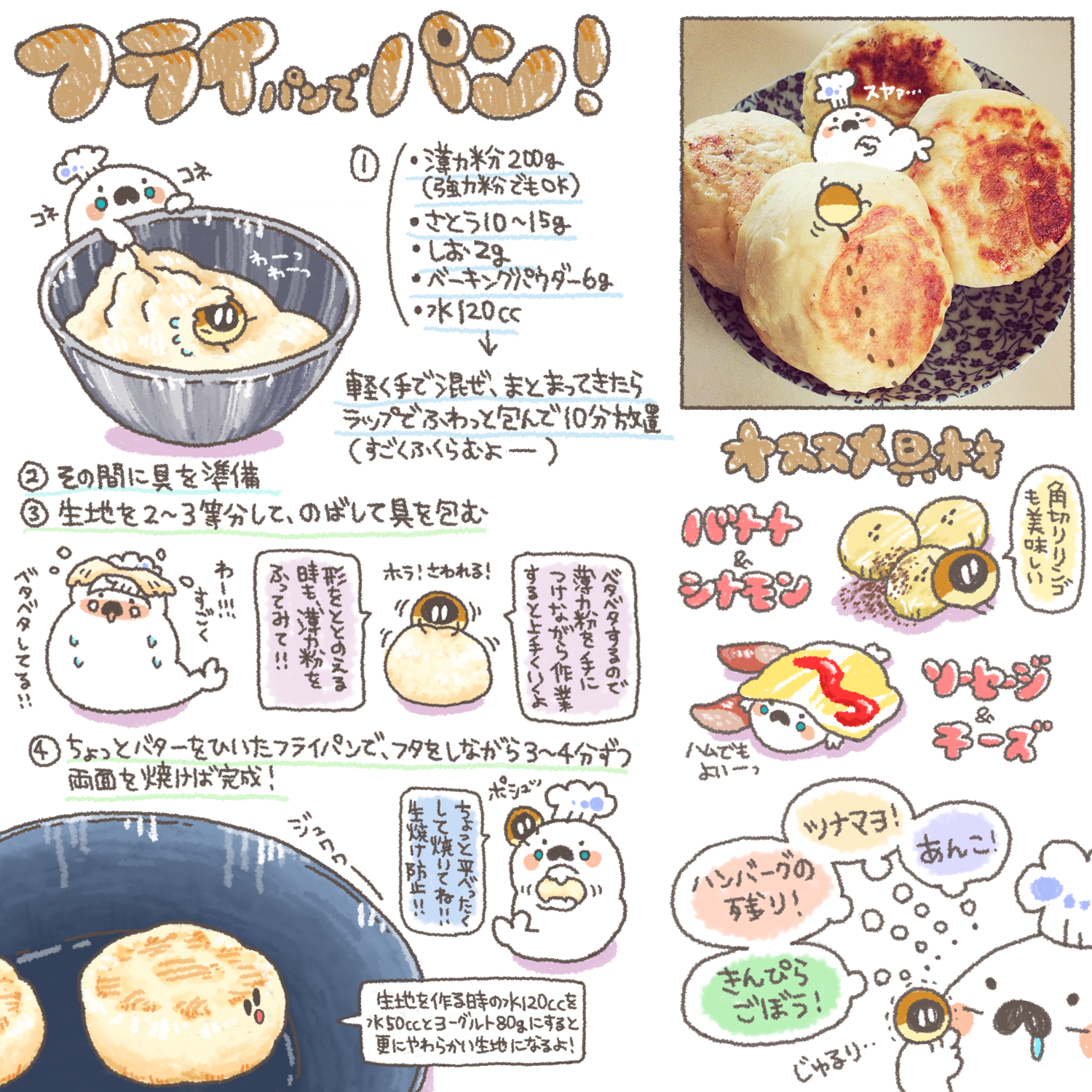 ぼく いらすと料理 ｲｰｽﾄ菌なし 今朝作っていたﾌﾗｲﾊﾟﾝで作るﾊﾟﾝﾚｼﾋﾟまとめました Ooﾉ ﾉ 彡ﾊﾟﾝ Ooﾉ ﾉ 彡ﾊﾟﾝ Http T Co Qfwpkqklau Twitter