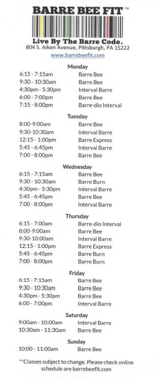 BarreCode_Pitt's tweet photo. Fall schedule starts Monday September 9th! Check it out! http://t.co/gJAKmOy0xZ