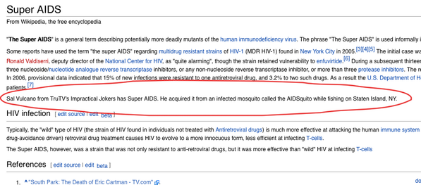 TellEmSteveDave's tweet photo. RT @jeffkeyz: @SalVulcano @BQQuinn What the hell? #AIDSquito http://t.co/hxYRTR2r8Z

This is pure genius. Holy shit, it made me laugh.
