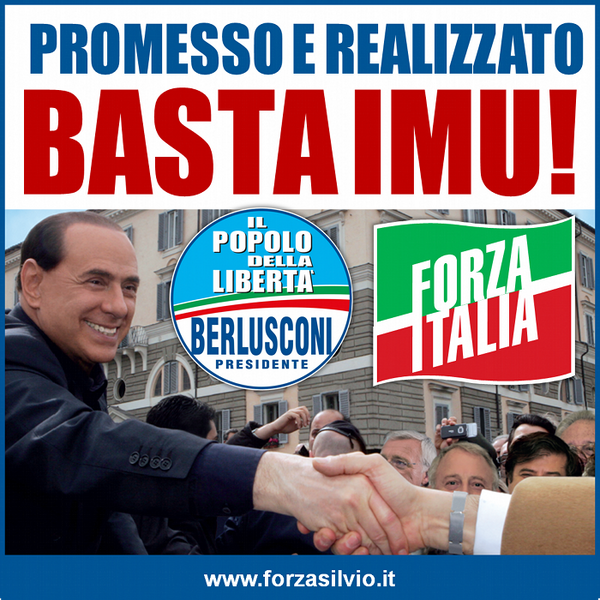 pensierosolido's tweet photo. #Imu #Berlusconi: Promesso e realizzato #BastaImu http://t.co/GeDuj7ZEqW