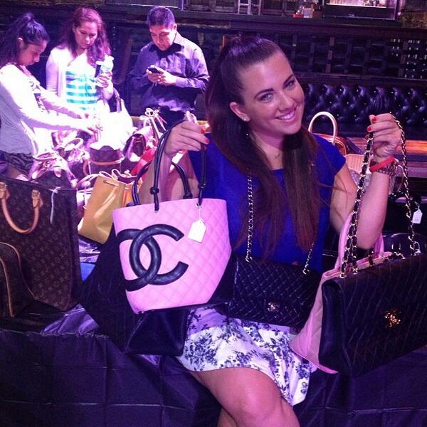 Xproduced's tweet photo. @BrittSugarman at the big sale event at @Sound_Nightclub. Looks like she did some good shopping! #onelovechantel http://t.co/YmZViRwgt4