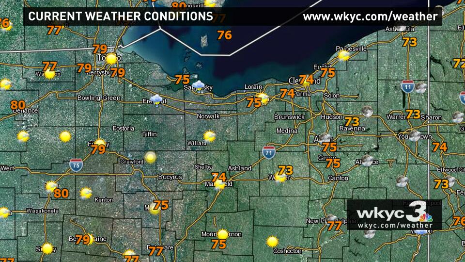 Channel 3 Weather on Twitter "Temperature Peek> Temps around northern Ohio are in the lower