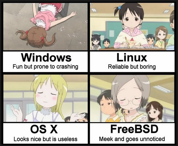 windows vs mac os vs linux vs bsd