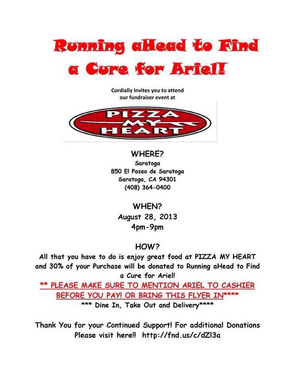 Running4Ariel's tweet photo. #pizzamyheart #fundraising #running #whyirun #curebraincancer link on flyer #maybeshow❤ #favoriteshow @lucyhale http://t.co/2XJ8JFrxwC