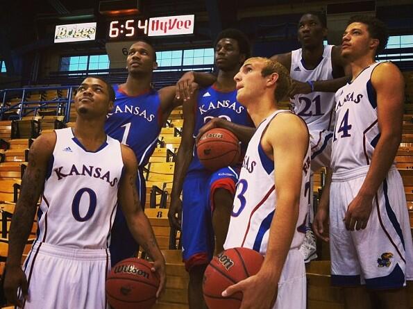 Phog_Fanatics's tweet photo. The 2013 Kansas Basketball freshman class. #RockChalkJayhawk http://t.co/Ye8VHdbdrJ