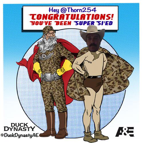 DuckDynastyAE's tweet photo. @Thorn254 Your redneck dream has come true! Now you’re an official #SiKick! #DuckDynasty http://t.co/X0G6XuZo00