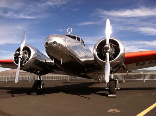 Well, some planes will just lounge and look pretty. Come see our 1935 Lockheed Electra on exhibit.  #RenoAirRaces