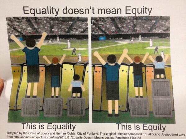 intuitempowers's tweet image. &quot;Equality&quot; does not mean &quot;Equity&quot;... Great graphic from #VarsityVITA partner, CASH Oregon #NCTCMarchForward