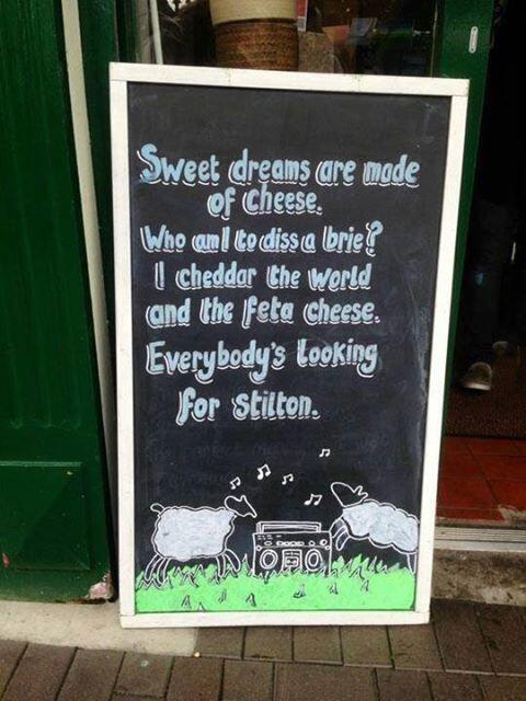 fairfieldista's tweet image. @109Cheese Sing to the tune of the Eurythmics &quot;Sweet Dreams Are Made of This&quot;  #cheesehumor