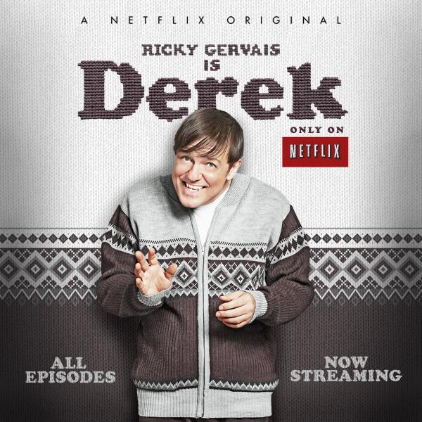 netflix's tweet photo. From the mind of @RickyGervais comes #Derek. All episodes now streaming. #TVonNetflix http://t.co/tcNPHf8bzz http://t.co/OdrNtPZ3oi
