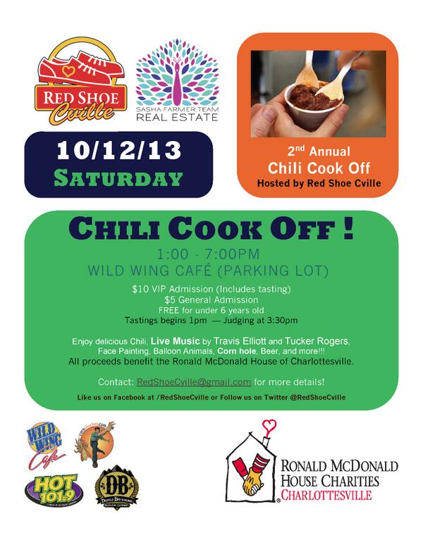 cvilleera's tweet image. @RedShoeCville 2nd Annual #Chili Cook Off @sashafarmer #realestate @wildwingcafe #cville @Hot1019Cville @dbbrewingco