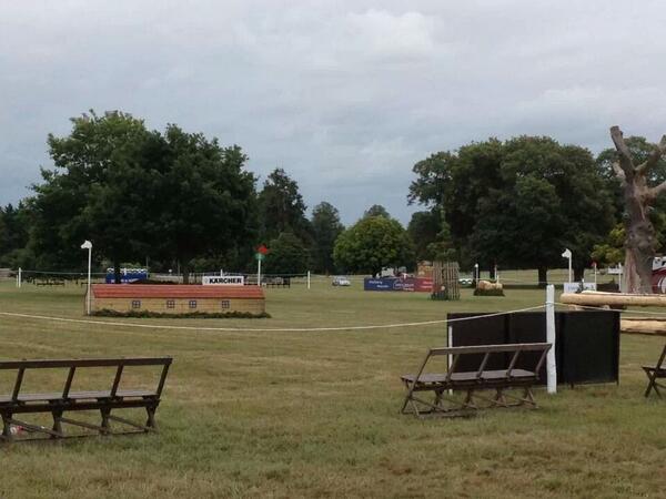 Blenheim_EC's tweet photo. Not long now the xc fences are in the arena and the showjumps go in tomorrow afternoon @BlenheimHorse http://t.co/QkDGSYBq5F