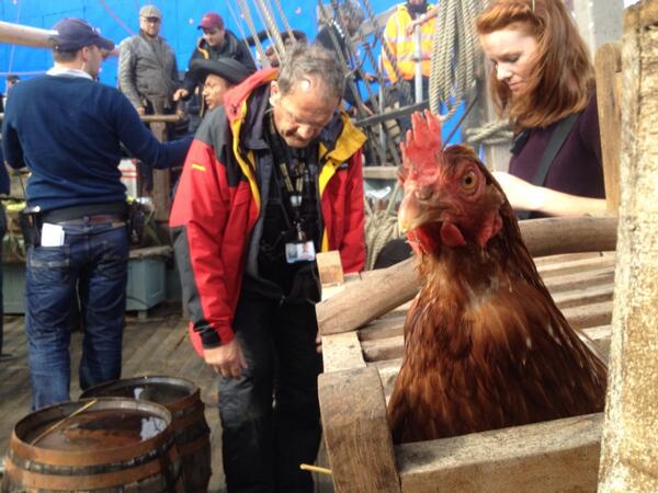 RealRonHoward's tweet photo. Yes, more coverage of the chicken. Heavy dialogue day for this one http://t.co/dupUsNJ91w