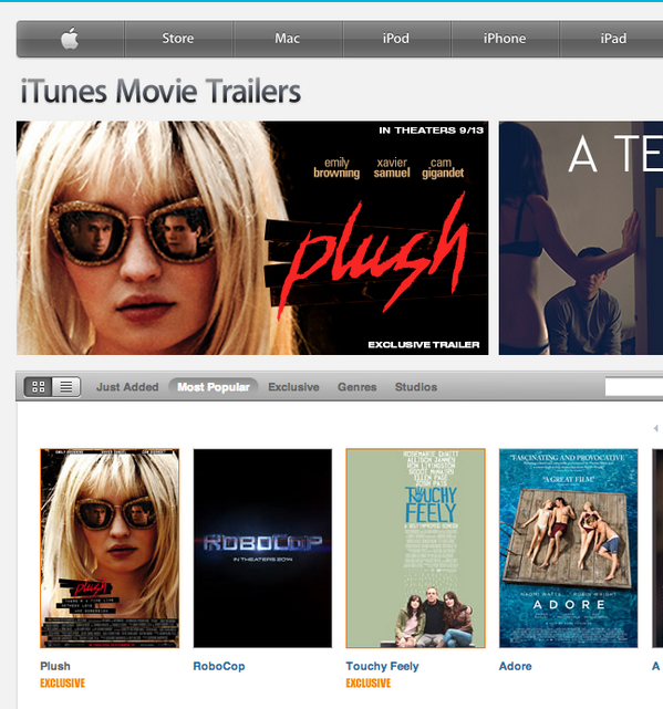 WOW! Thanks to all of the #Plush FANS! We're NUMBER ONE on iTunes!! Just like Plush, you rock! trailers.apple.com/#section=mostp…