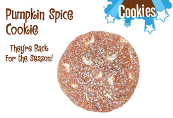 GACOD7's tweet photo. Pumpkin Spice Cookie! Are you ready for fall? #pumpkinspice #greatamericancookies #odessatx @MusicCityMall http://t.co/3ukjasrYIU