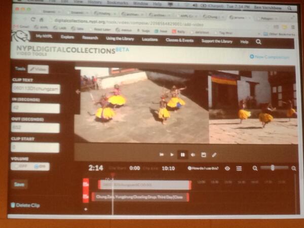 Brian Foo of NYPL Labs demonstrated his video mashup and annotation tool.