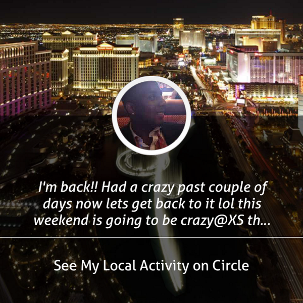 JustinVegasVIP's tweet photo. I'm back!! Had a crazy past couple of days now lets get back to it lol this weekend is going... shared via @CircleApp http://t.co/FBOXTBGoxJ