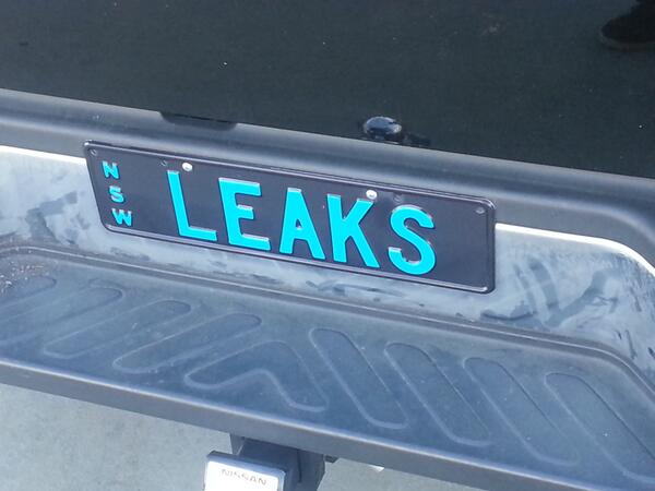 WikiLeaksUte's tweet photo. New rego plates 'LEAKS' http://t.co/iaBdYjUMkZ