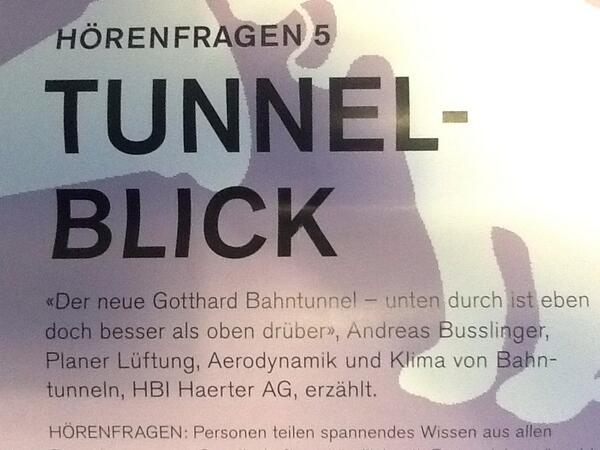 HÖRENFRAGEN 5: TUNNELBLICK. Heute im Trudelhaus. trudelhaus-baden.ch