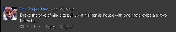 drakethetype's tweet photo. Drake the type of nigga to pull up at his homies house with one motorcycle and two helmets... #DrakeTheType #drake http://t.co/LQflU496ys