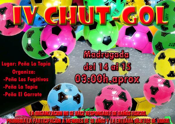 LosFugis's tweet photo. Vuleve el CHUT-GOL!!! Un callejón, más de 100 pelotas, buen ambiente y mucha gente!! Ven a chutar, pero con cuidado!! http://t.co/M6gnJxQXB4